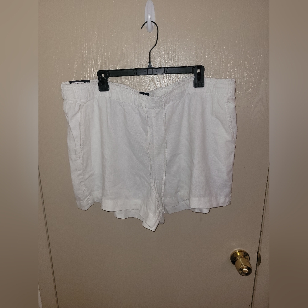 Gap White Linen Blend Pull On Shorts Summer Vacation Womens Size XXL NWT